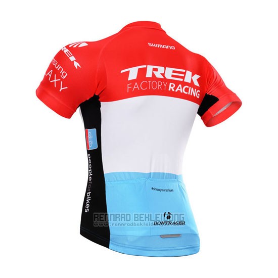 2015 Fahrradbekleidung Trek Factory Racing Factory Racing Wei Rot Trikot Kurzarm und Tragerhose
